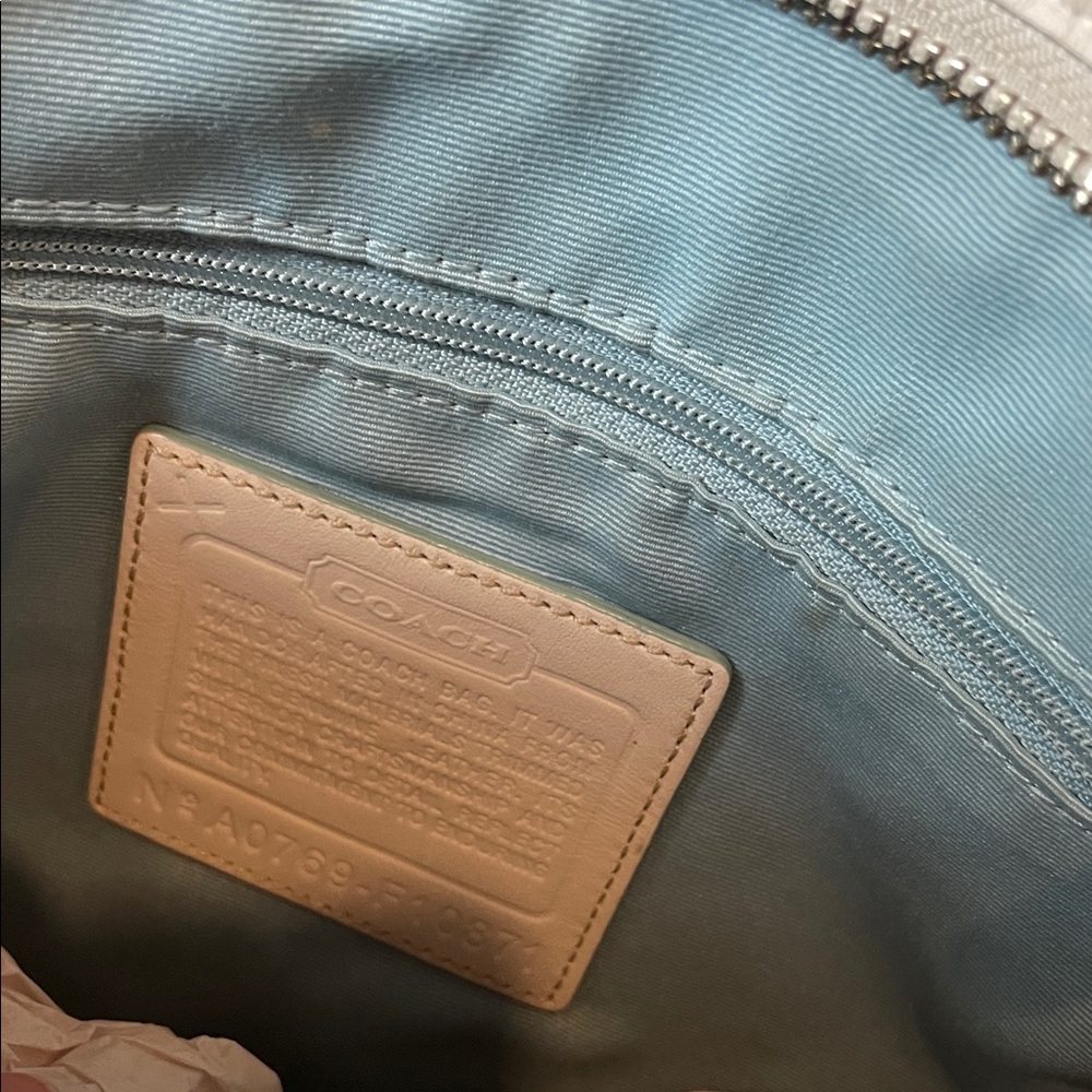 Coach Floral Embroidered Cream Shoulder Bag - Picture 16 of 16